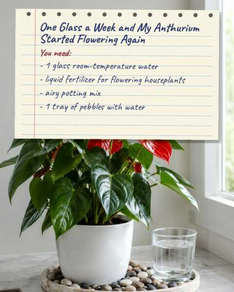 One Glass a Week and My Anthurium Started Flowering Again