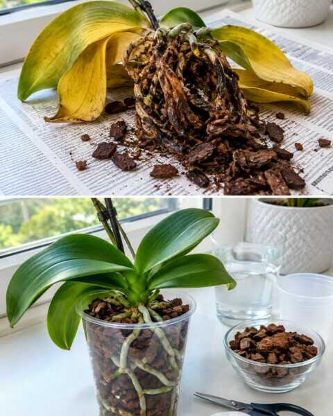 A Clear Plastic Cup Saved My Orchid With Rotten Roots