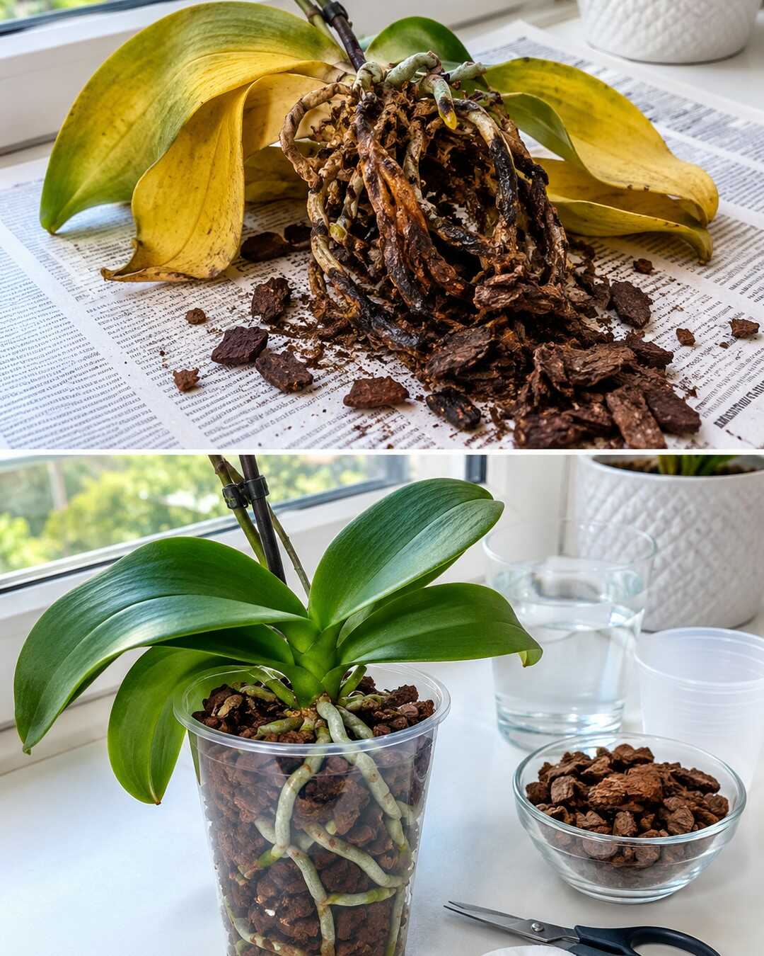 A Clear Plastic Cup Saved My Orchid With Rotten Roots