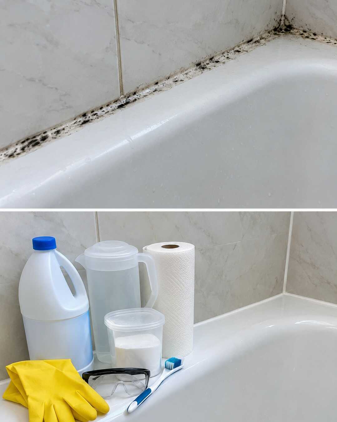 The Black Mold on My Shower Silicone Faded With This Simple Wrap