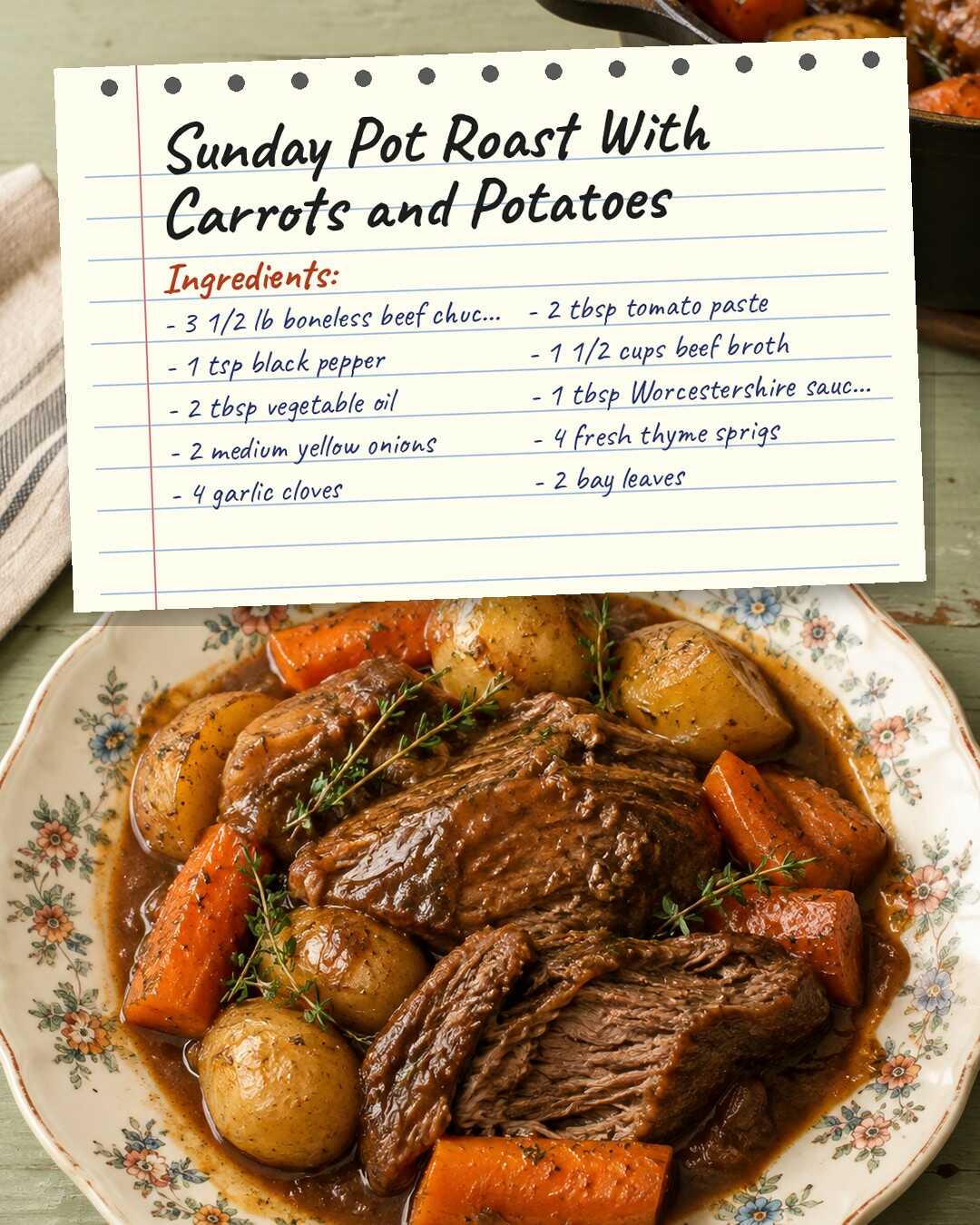 Sunday Pot Roast With Carrots and Potatoes, Just Like Grandma Made